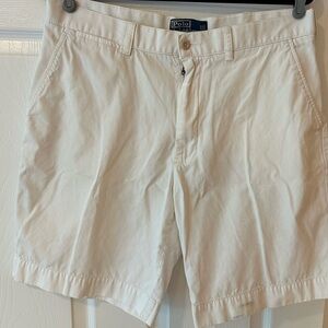 Polo by Ralph Lauren Prospect Short Men's White Flat Front Shorts With Logo